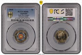 2018 $2 Lest We Forget Eternal Flame Colorized MS66