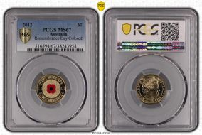 2012 $2 Remembrance Day Colorized MS67