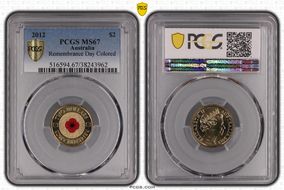 2012 $2 Remembrance Day Colorized MS67