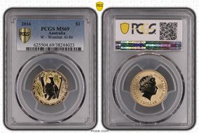 2016 $1 W - Wombat Al-Br Colorized MS69