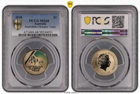 2018 $1 Australian Olympic Team MS68