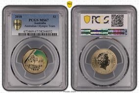 2018 $1 Australian Olympic Team MS67