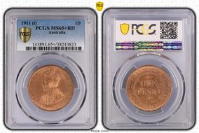 1911 (L) 1D KM-23 MS65+ RD