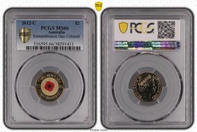 2012-C $2 Remembrance Day Colorized MS66
