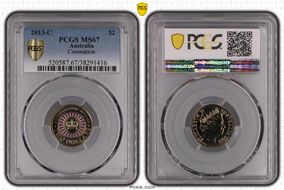 2013-C $2 Coronation Colorized MS67