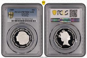 1989 50C Wedding Ag PR70DCAM