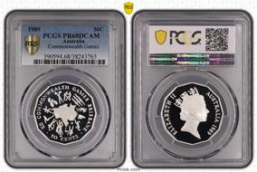 1989 50C Commonwealth Games Ag PR68DCAM