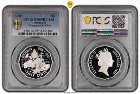 1989 50C Bicentennial Ag PR69DCAM