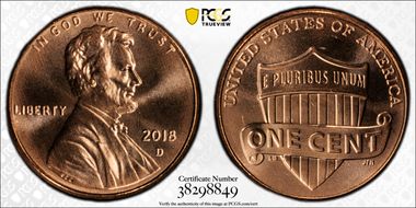 2018-D 1C Shield MS67RD