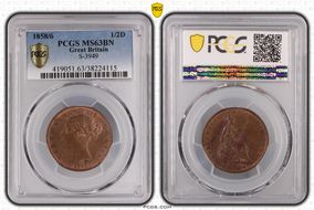 1858/6 1/2D S-3949 MS63BN