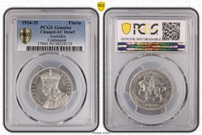 1934-35 Florin Centennial KM-33  Ag N1