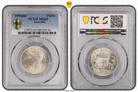 1952(m) Florin KM-48  Ag MS65