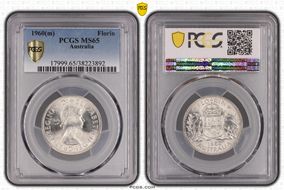 1960(m) Florin KM-60  Ag MS65