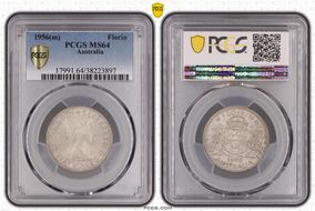 1956(m) Florin KM-60  Ag MS64