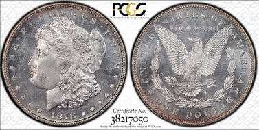 1878 7/8TF $1 VAM 33 Doubled Legs MS64PL