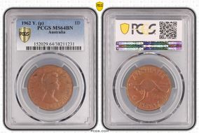 1962 Y. (p) 1D MS64BN