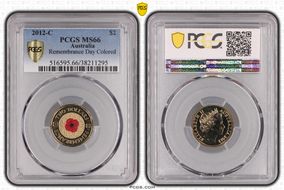 2012-C $2 Remembrance Day Colorized MS66
