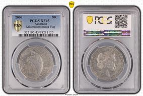 2000 50C Millennium Incuse Flag XF45