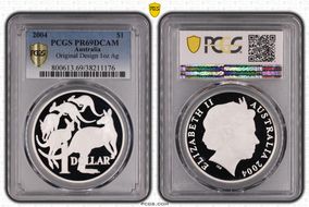 2004 $1 Mob of Roos 40mm 20 Yrs of the Dollar Coin PR69DCAM