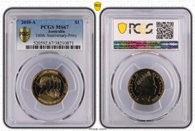 2010-A $1 100th Anniversary-Privy MS67