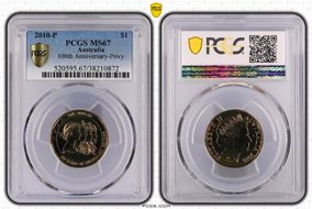 2010-P $1 100th Anniversary-Privy MS67