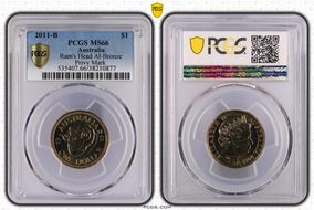 2011-B $1 Ram's Head Al-Bronze Privy Mark MS66