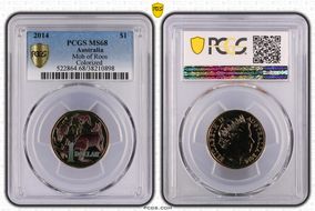 2014 $1 Mob of Roos AlBr Colorized MS68