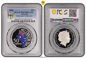 2000 50C Millennium - Colorized PR70DCAM