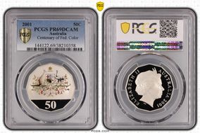 2001 50C Centenary of Federation Colorized PR69DCAM