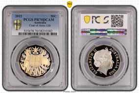 2012 50C Coat of Arms Selective Gilt PR70DCAM