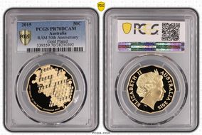 2015 50C RAM 50th Anniversary Gold Plated PR70DCAM