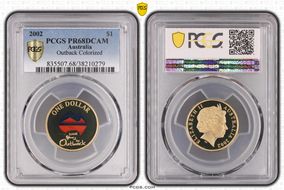 2002 $1 Year of the Outback Colorized PR68DCAM