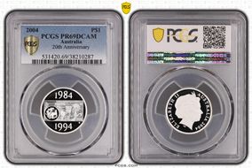 2004 $1 Dollar Decade Ag 20 Yrs of the Dollar Coin PR69DCAM