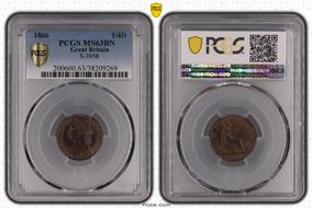1866 1/4D S-3958 MS63BN