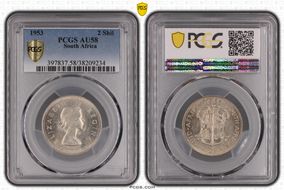 1953 2 Shil AU58