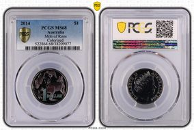 2014 $1 Mob of Roos AlBr Colorized MS68