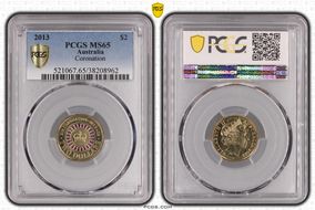 2013 $2 Coronation Colorized MS65