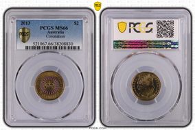 2013 $2 Coronation Colorized MS66