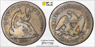 1844-O 50C WB-22, FS-301, Doubled Date G4