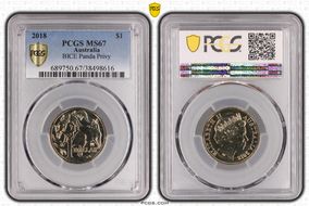 2018 $1 BICE Panda Privy MS67