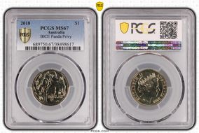 2018 $1 BICE Panda Privy MS67