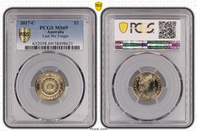 2017-C $2 Lest We Forget Colorized MS69