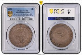 1828 8 R KM-26.1 C/S on Peru 8R AU58