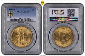 1909/8 $20 AU58