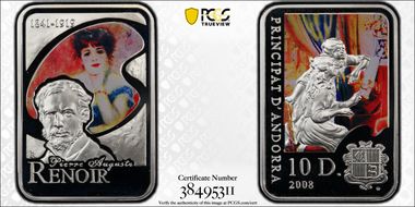 2008 10 Din Renoir Colorized PR69DCAM