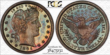 1894 25C MS67+ PL