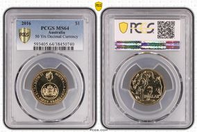 2016 $1 50 Yrs Decimal Currency MS64