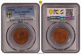 1945(p) 1/2D No Dot MS64BN