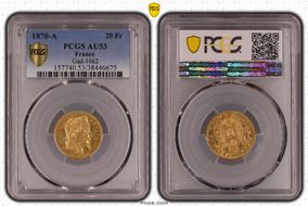 1870-A 20 Fr Gad-1062 F-532 AU53