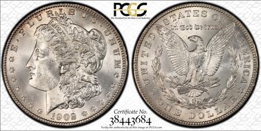 1902 $1 VAM 4, Doubled Ear MS64